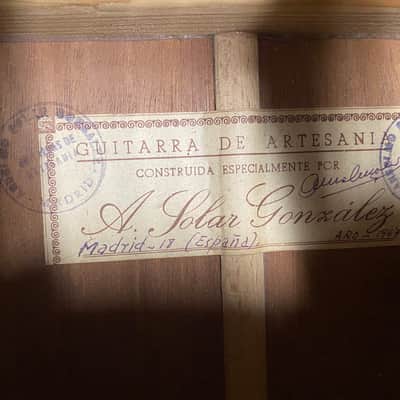 USED Anselmo Solar Gonzalez Classical Guitar 1967 - Natural image 18