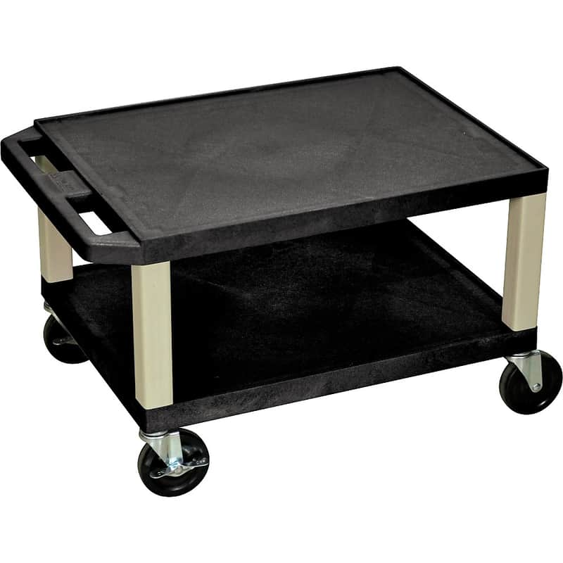 H. Wilson Tuffy Plastic 16" 2 Shelf Utility Cart Regular 16 in., Black image 1