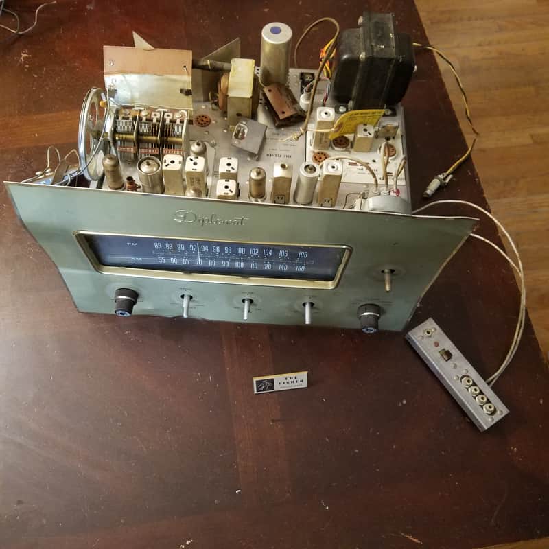 The Fisher Tube Preamp, receiver control amp console D-39 290-T MPX-77 1963 - Gold image 1
