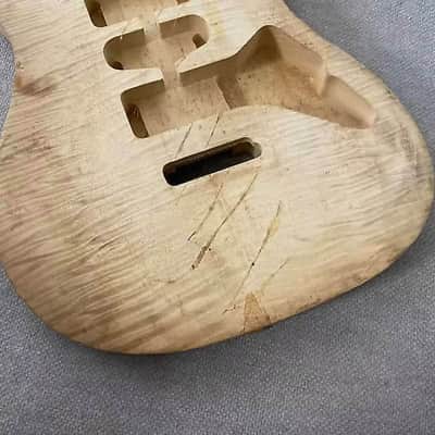 Tiger Maple Top Strat Style Guitar Basswood Body DIY Project image 3