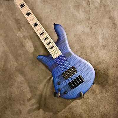 Spector Left Handed Rebop 4 MM Trans Blue Flame Maple Top image 2