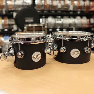 Pre-Owned DW Design Series Concert Tom Set 5x6" & 5x8" (Black Satin Lacquer) image 2