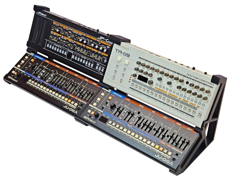 The Analog Source 2 Tier Quad Synth Desktop Mounting Stand For Roland Boutique Series A-05 D-05 SH-01A TB-03 Bassline Synthesizers image 1