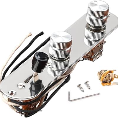 Prewired 4 Tone Guitar Control Plate Assembly, Loaded 3-way Blade Switch Push Pull Potentiometer Excellent CTS Pot Speed Knobs to Clarity Pickups, Chrome-09 image 1