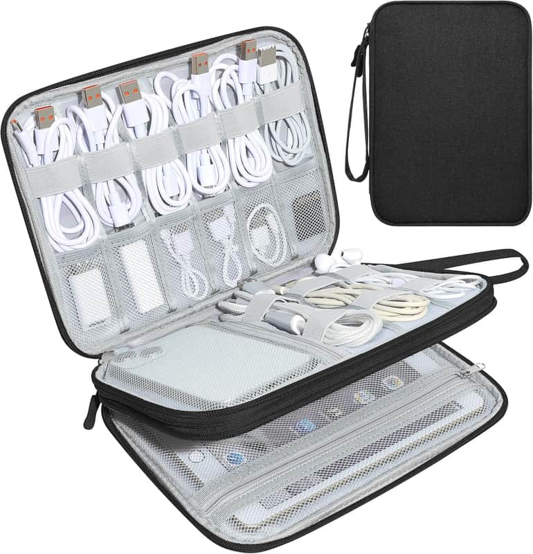 Electronics Organizer Travel, Travel Cord Organizer Case, Compact Electronics Accessories Bag for Cable, Cord, Charger, Phone image 1