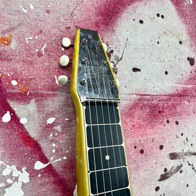1953 Fender Champion Lap Steel Guitar 1950's -Yellow Pearloid w/ Original Case image 4