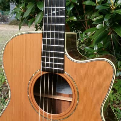 2013 K Yairi WY-1 Electric Acoustic Guitar with cutaway+K Yairi Hard Case image 3