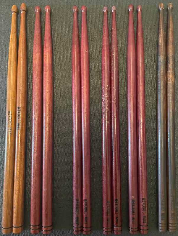 John Crocken Handmade Drumsticks Variety Bundle 2018 to 2022 - Rosewood, Persimmon, etc. image 1