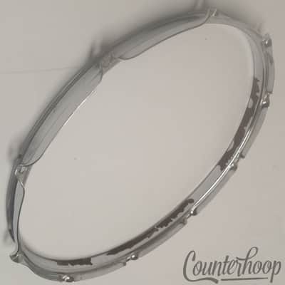 Rogers 14" Dynasonic Snare Drum Batter Rim/Hoop 10-Lug Dyna Sonic 60s Chrome USA image 2