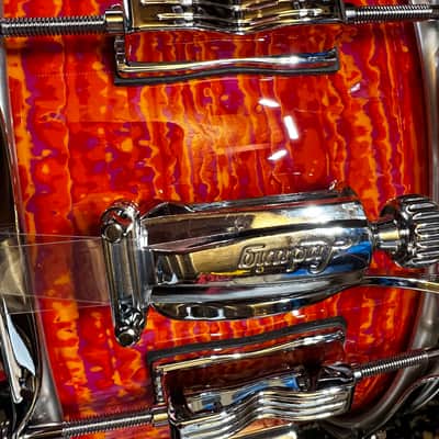 (MINT) Ludwig 6.5" x 14" Classic Maple Snare Drum - Mod Orange image 3