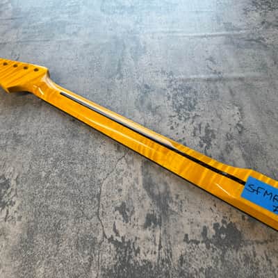 BMC Guitar Neck Strat® Stratocaster® 21 Fret Amber Flame Maple With Rosewood Fingerboard Rounded Fret Ends 9.5 Radius  SFMRA21 #5 image 6