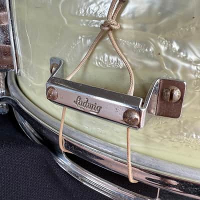 Vintage 60's Ludwig 5x14" Pioneer 6-Lug Snare Drum in White Marine Pearl (Rm4) image 5
