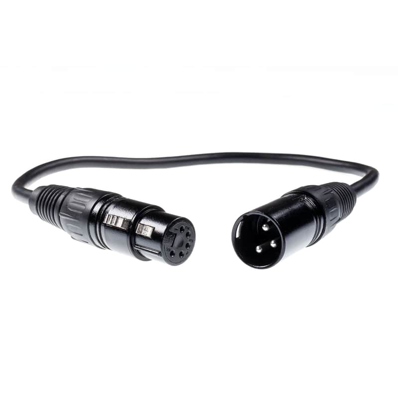 lightmaXX DMX Adapter Kabel XLR 5F/3M 5 pol female / 3 pol male 30cm - DMX Cable image 1