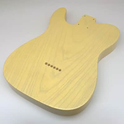1 PIECE 4lbs BloomDoom Nitro Lacquer Aged Relic Blonde Double Humbucker T-Style Vintage Guitar Body image 9