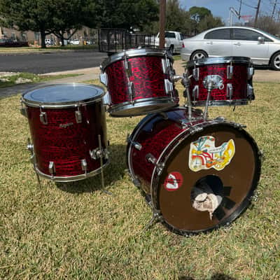 1960s Rogers Holiday Cleveland 12-12-16-20 Red Onyx Drum Set image 1
