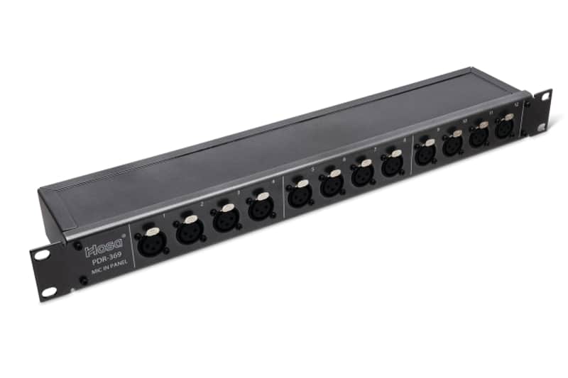 Hosa Patch Bay, 12-Point, De-Normalled, XLR3F to XLR3M, PDR-369 image 1