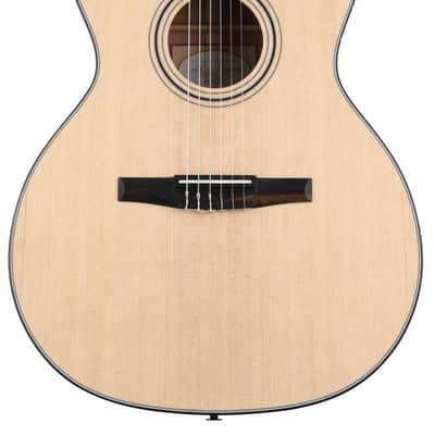 Taylor 314ce-N Nylon Acoustic-electric Guitar - Natural Sitka Spruce  Bundle with Taylor Grand Pacific 3" Guitar Strap - Brown image 2