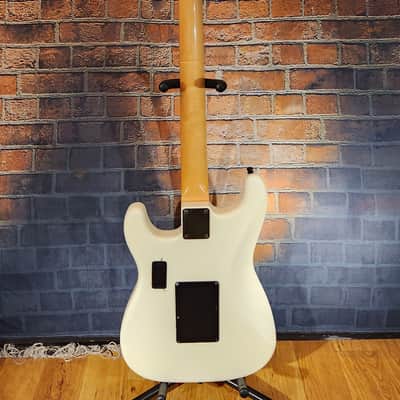 Vintage 1980s Kawai S-Style Electric Guitar White w/ EMG Pickups-GREAT Player! image 14
