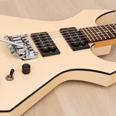 1987 BC Rich Warlock Custom NJ Series Vintage Electric Guitar White w/ Floyd Rose, Japan image 6