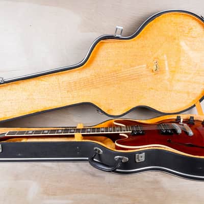 Greco SA-700 MIJ 1979 Wine Red Flame Top Vintage Japan Maxon U-2000 Pickups w/ Hard Case image 2