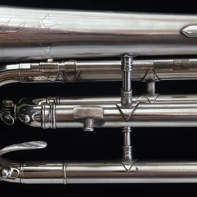 Rare Vintage York Air Flow Cornet in Satin Silver! image 8