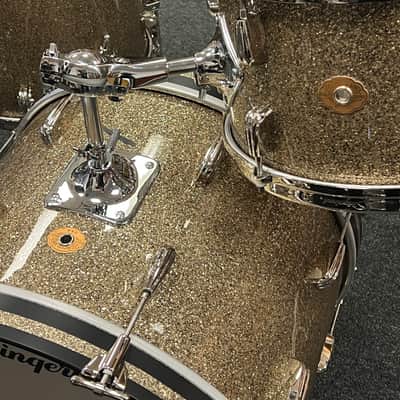 Slingerland 12/14/20 Radio King 3-ply Drum Set - Gold Glass Glitter with Repro Set-o-Matic Tom Holder image 5