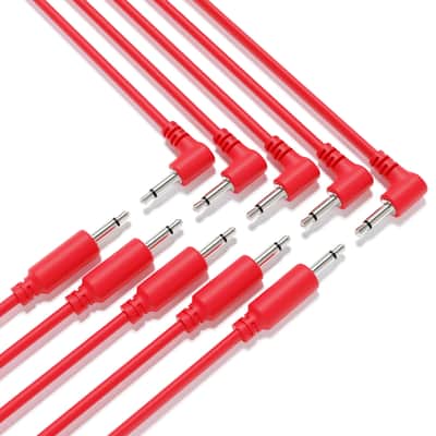 ExcelValley [Red | 120 cm - 47.24"] 5-Pack Hybrid Mono Modular Patch Cables TS 3.5mm 1/8" Eurorack Synth Synthesizer image 5