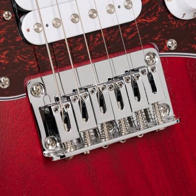 Cort G100 HH G Series Double Cutaway Electric Guitar - Open Pore Black Cherry (G100HHOPBC-U) image 8