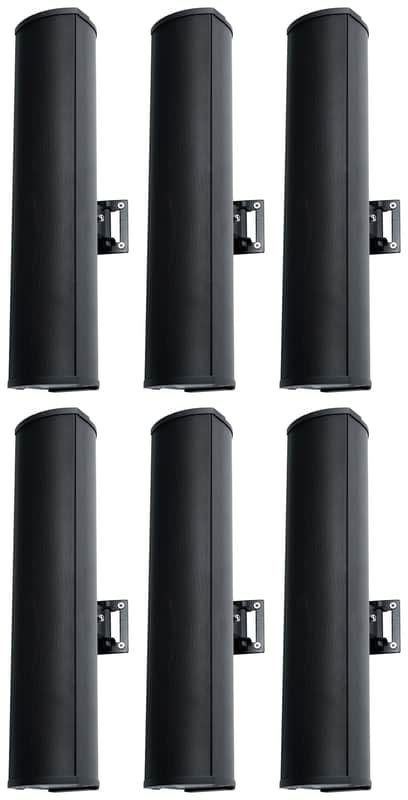 (6) Rockville WET ARRAY 4 Black Line Array Speakers For church/School/Auditorium image 1