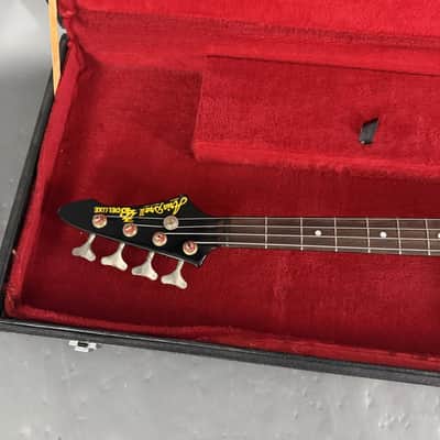 Aria Pro II ZZB Deluxe Explorer Bass Black Yellow Zebra / Tiger image 12