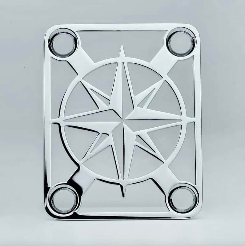 Chrome Hollowed Star Guitar and Bass Neck Plate image 1