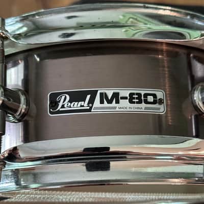 Pearl M-80 Brushed Pewter Auxiliary Effect Snare Drum 4 x 10" 6 Lugs image 9
