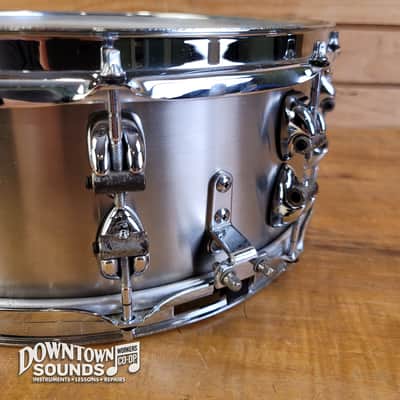 1998 Ayotte x Keplinger 5.5" x 14" Stainless Steel Snare - Pearl Super Hoops, OG Wood Hoops + Lug Fittings image 9