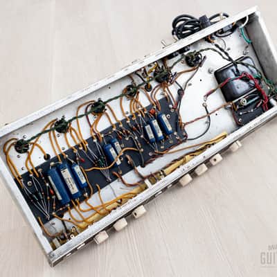 1962 Fender Bassman 6G6-A Tuxedo Brown Panel Blonde Vintage Piggyback Tube Amp w/ Oxford 12M6 image 12