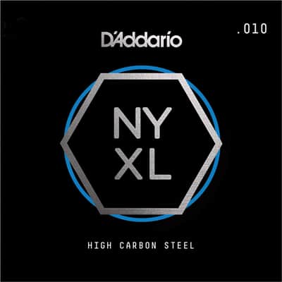 D'Addario NYXL Single NYS010 Plain High Carbon Steel Guitar String, .010