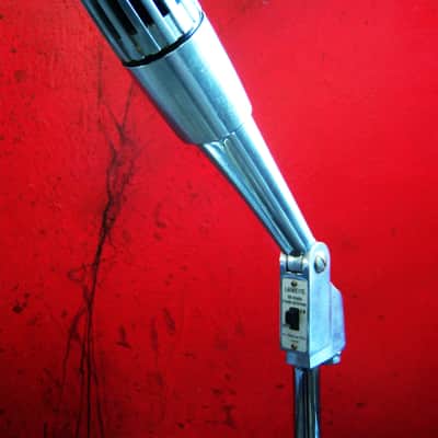Vintage 1960's Lafayette 99-45460 dynamic Satin Chrome microphone w desk stand & cable Lafayette Olson Midland # 1 image 6