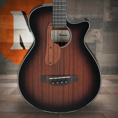 Ibanez AEGB24EMHS - 4 String Acoustic Electric Bass Guitar - Mahogany Sunburst High Gloss (AEGB24EMHS) image 1