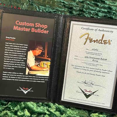 2005 Fender Custom Shop Greg Fessler Master Design 1964 Relic Gold Sparkle Stratocaster image 10