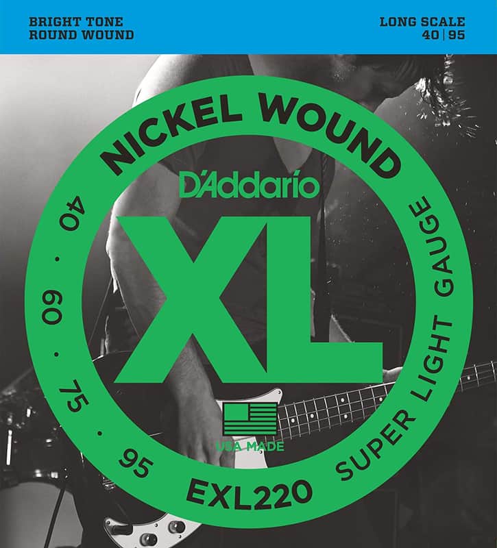 D'Addario EXL220 Nickel Wound Bass Strings, Super Light, 40-95, Long Scale image 1