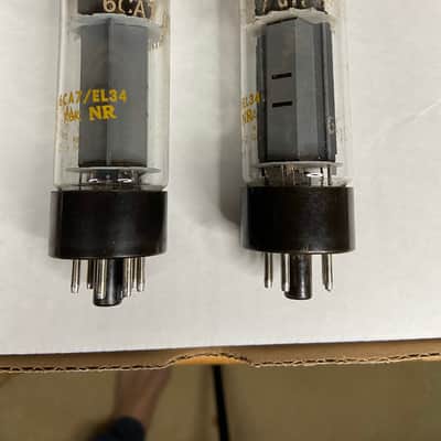 Mullard XF2 EL34 6CA7 Double O Getter - PAIR image 1