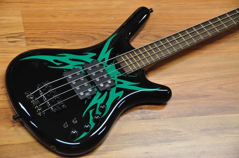 Warwick Corvette $$ Special Edition Tribal Black and Green image 1