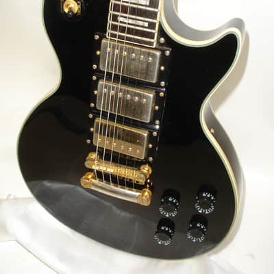2003 Epiphone Les Paul Custom "Black Beauty" Electric Guitar, Gold Hardware, Ebony image 3