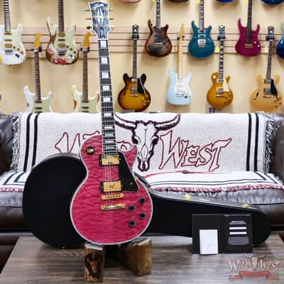 Gibson Custom Shop M2M Les Paul Custom Chablis Pink 5A Quilt Maple Top 1-Piece Mahogany Body 9.60 LBS image 6