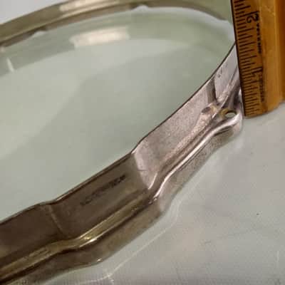 Leedy 14"Broadway Standard"Stick-Chopper Nickel NOB Snare Drum Resonant Rim/Hoop image 9