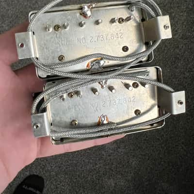 Pair Gibson Vintage Tim Shaw PAF Humbuckers (1987 Les Paul Standard) Chrome Plated image 3
