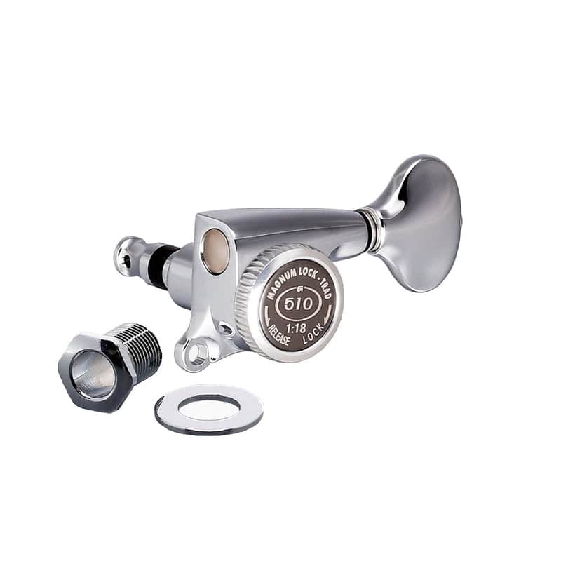 SGS510Z Magnum Lock 3 Aside Traditional Locking Tuners 18:1 Ratio-Chrome image 1