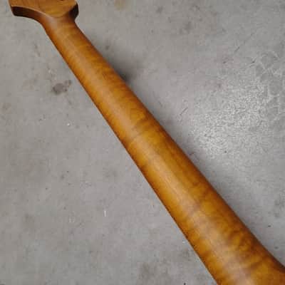 Flame Roasted Maple Strat Neck fits fender Stratocaster body 22 frets Modern image 9