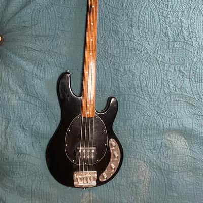 Sterling by Music Man Stingray Ray34 Converted Fretless - Black & Gig Bag image 5