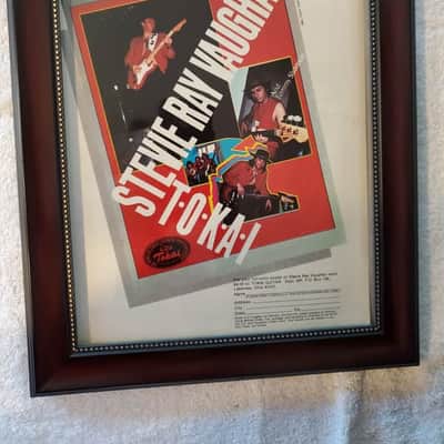 1985 Tokai Guitars Color Promotional Ad Framed Stevie Ray Vaughan Original RARE