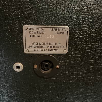 Marshall LEAD 4x12 Cabinet 1982A 1970's w/ Amp Cover image 4